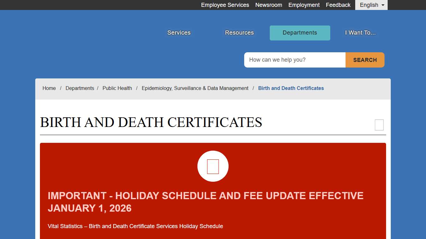 Birth and Death Certificates - County of Fresno